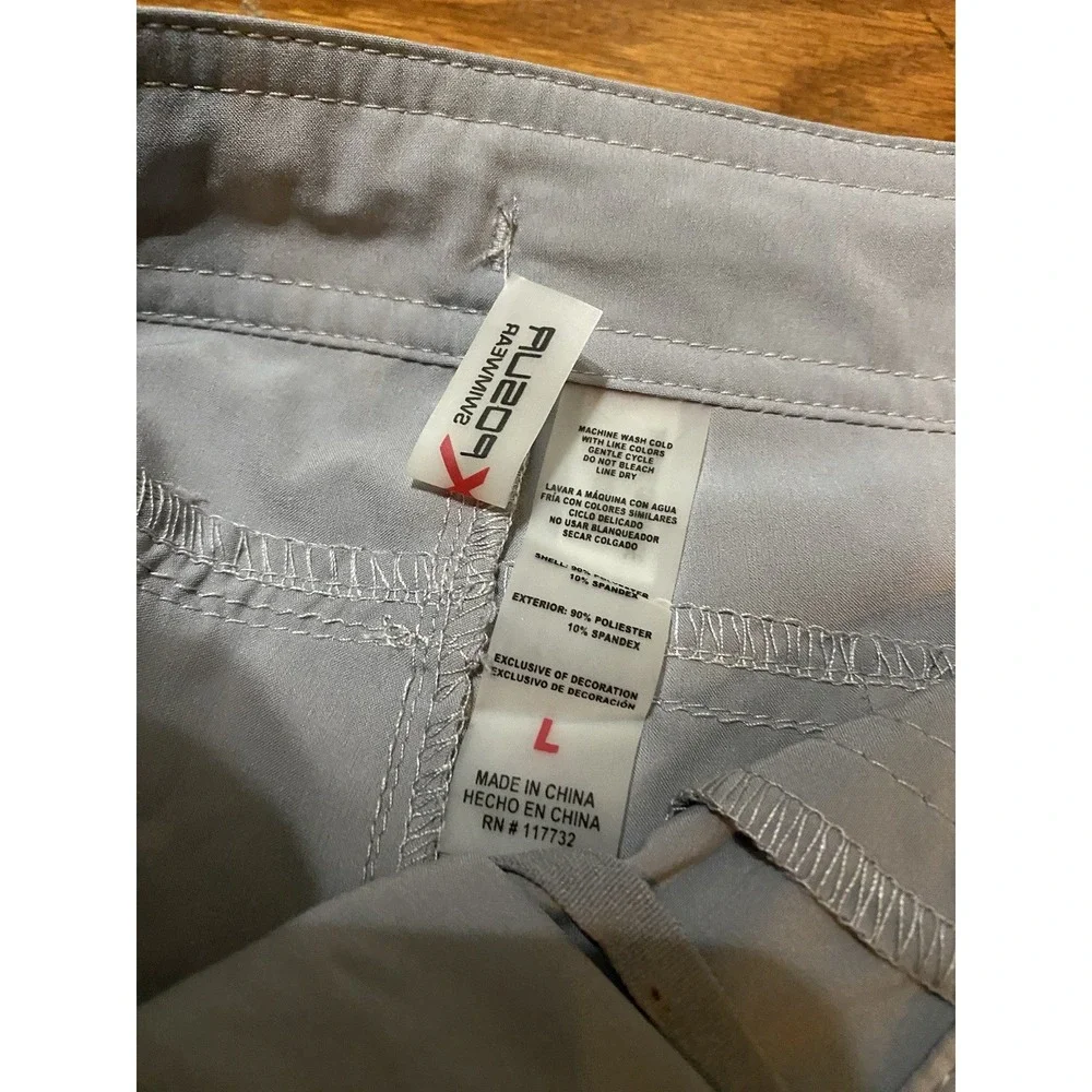 ZEROXPOSUR Mens Sun Smart Paddle Shorts Sz Large Gray Quick Dry UPF 30 NWT $50